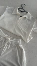 ست پولوشرت و شلوار cloud white - Image 3
